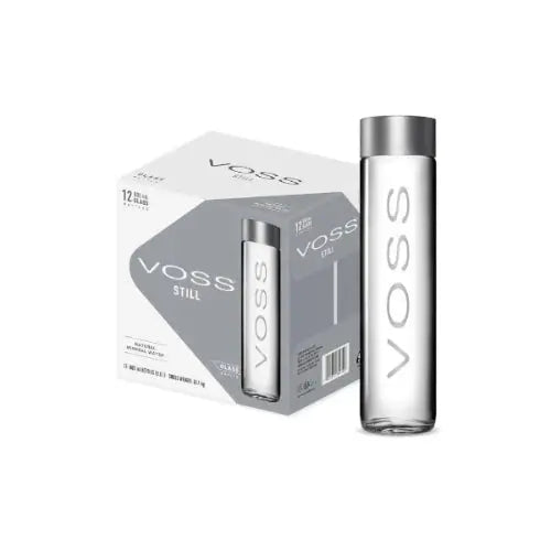 voss still water 800ml pack of 12 glass bottle premium water