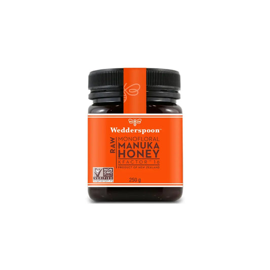 Wedderspoon 100% Raw Premium Manuka Honey KFactor 16+ 250g
