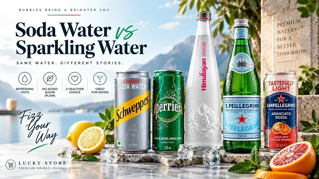 Soda water vs sparkling water comparison of ingredients, taste and uses