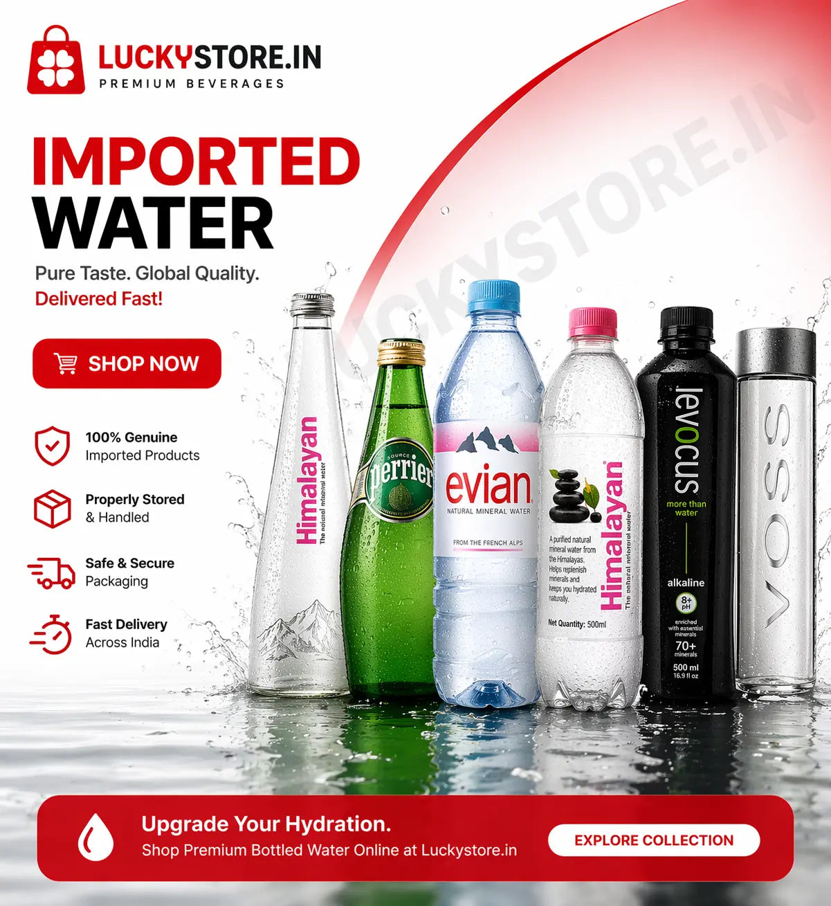 Buy Imported Water Online India | Premium Bottled Water