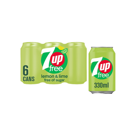 7 Up Free Drink imported 330ml, imported - (Pack of 6)