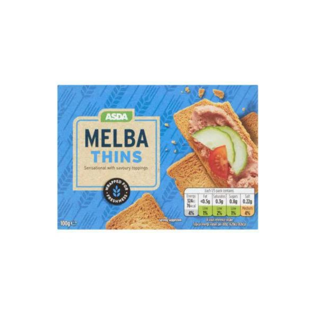 ASDA Melba Thins Toasts 100g (Imported)