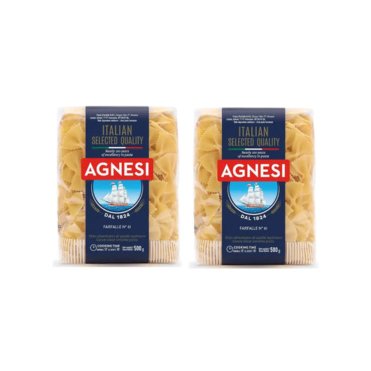 Agnesi farfelle pasta 500g (Pack of 2)