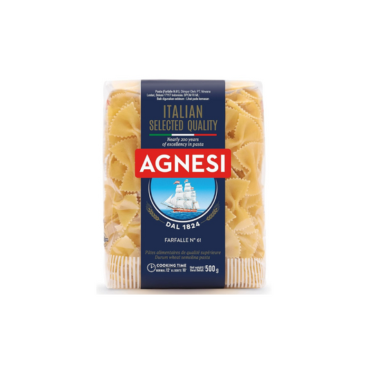 Agnesi Farfalle Pasta 500g - Premium Italian Farfalle by Agnesi