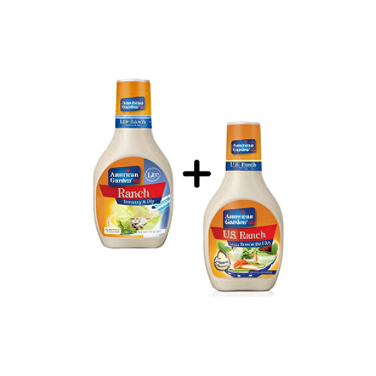 Ameican Garden Ranch Dressing 70% Less Fat Sauce 267ml + American Garden U.S. Ranch Dressing 267g (Combo Pack)