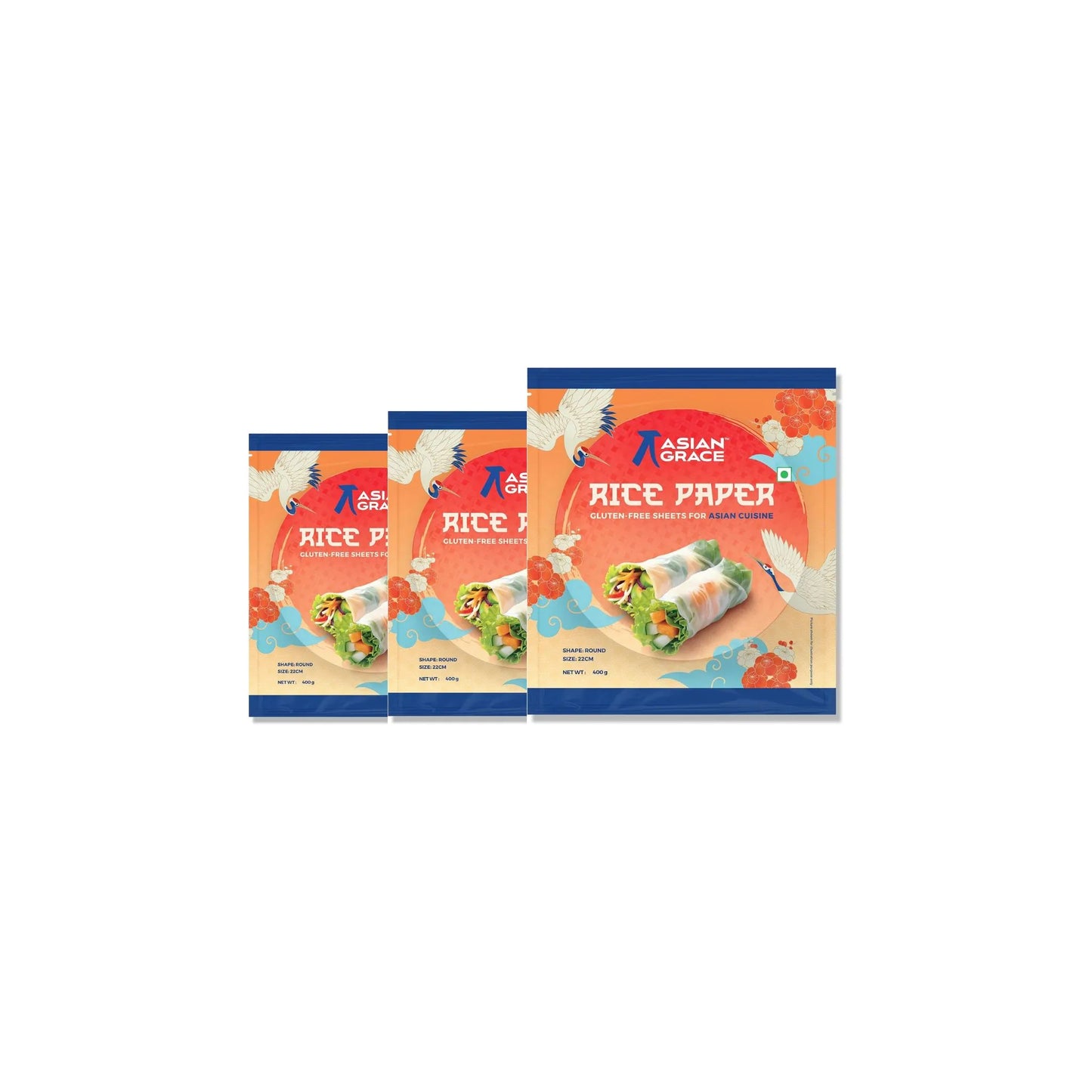 Asian Grace- Rice Paper 22cm 400g (Pack of 3)