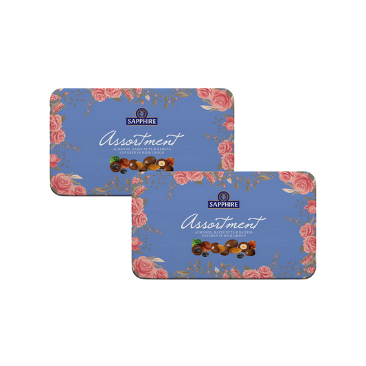 Assortment - Almonds, Raisins, Hazelnuts covered in Milk Chocolate 175g (Pack of 2)