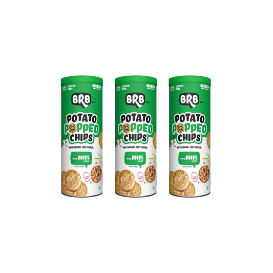 BRB Potato Popped Chips - Bhel Flavour 85g (Pack of 3)