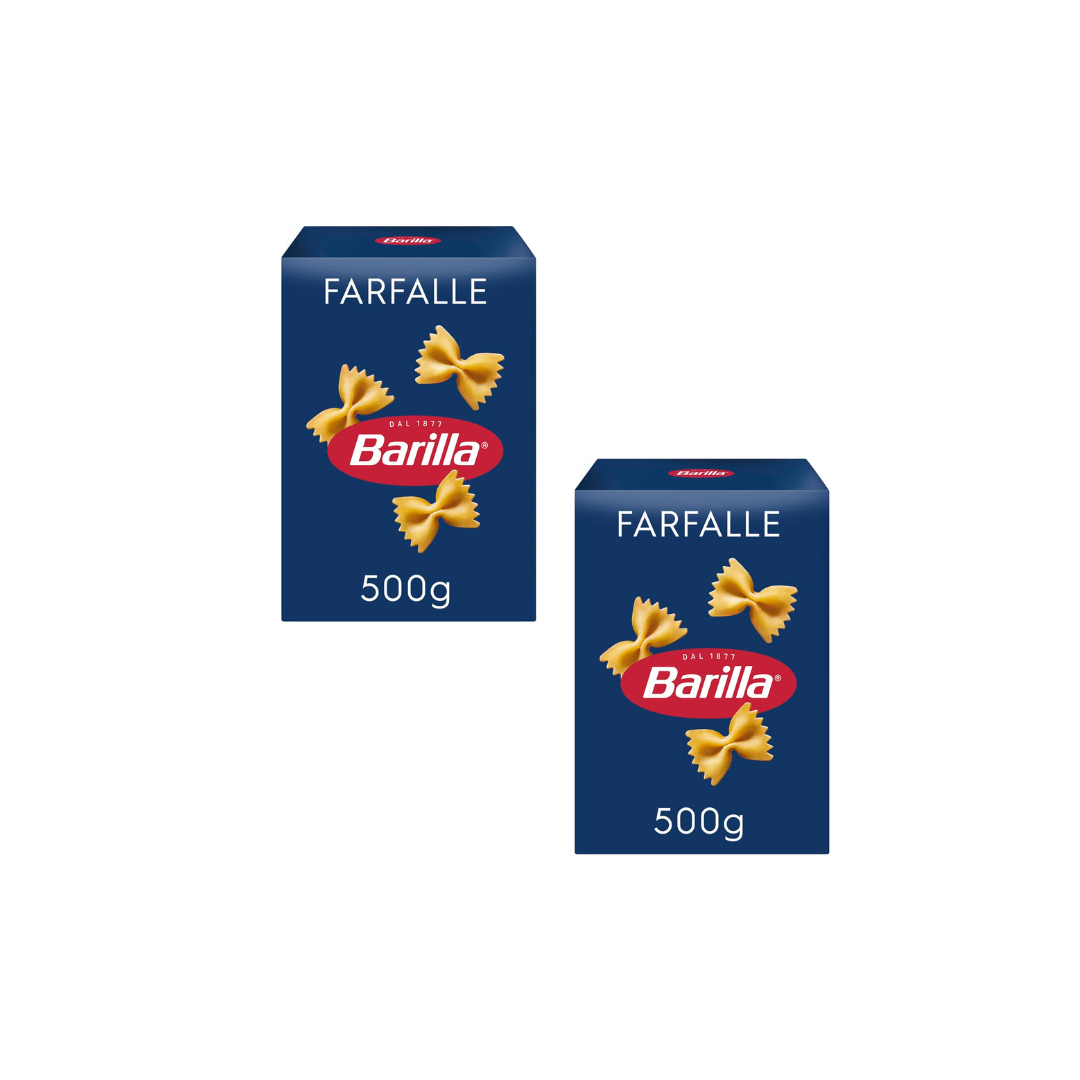 Barilla Pasta Farfalle 500g (Pack of 2) - Authentic Farfalle Barilla Quality