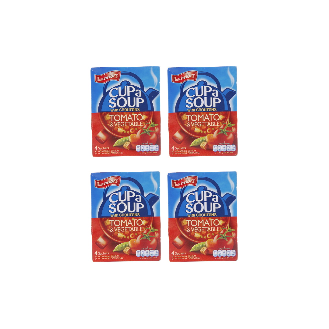 Batchelors Cup a Soup, Tomato Vegetables with Croutons, 104g (Pack of 4)