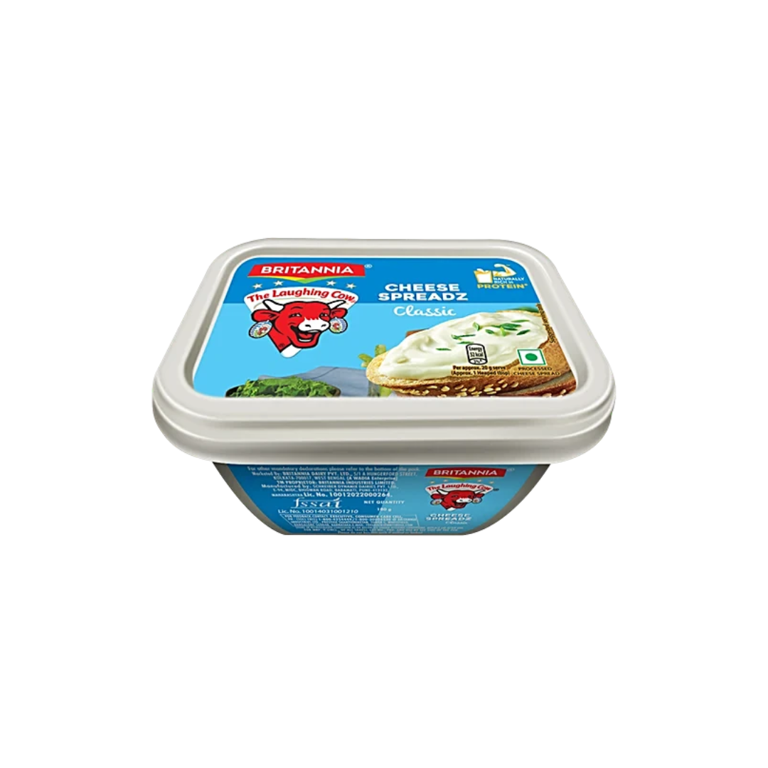 Britannia The Laughing Cow Processed Cheese Spreadz Classic, 180g (Pack of 4)