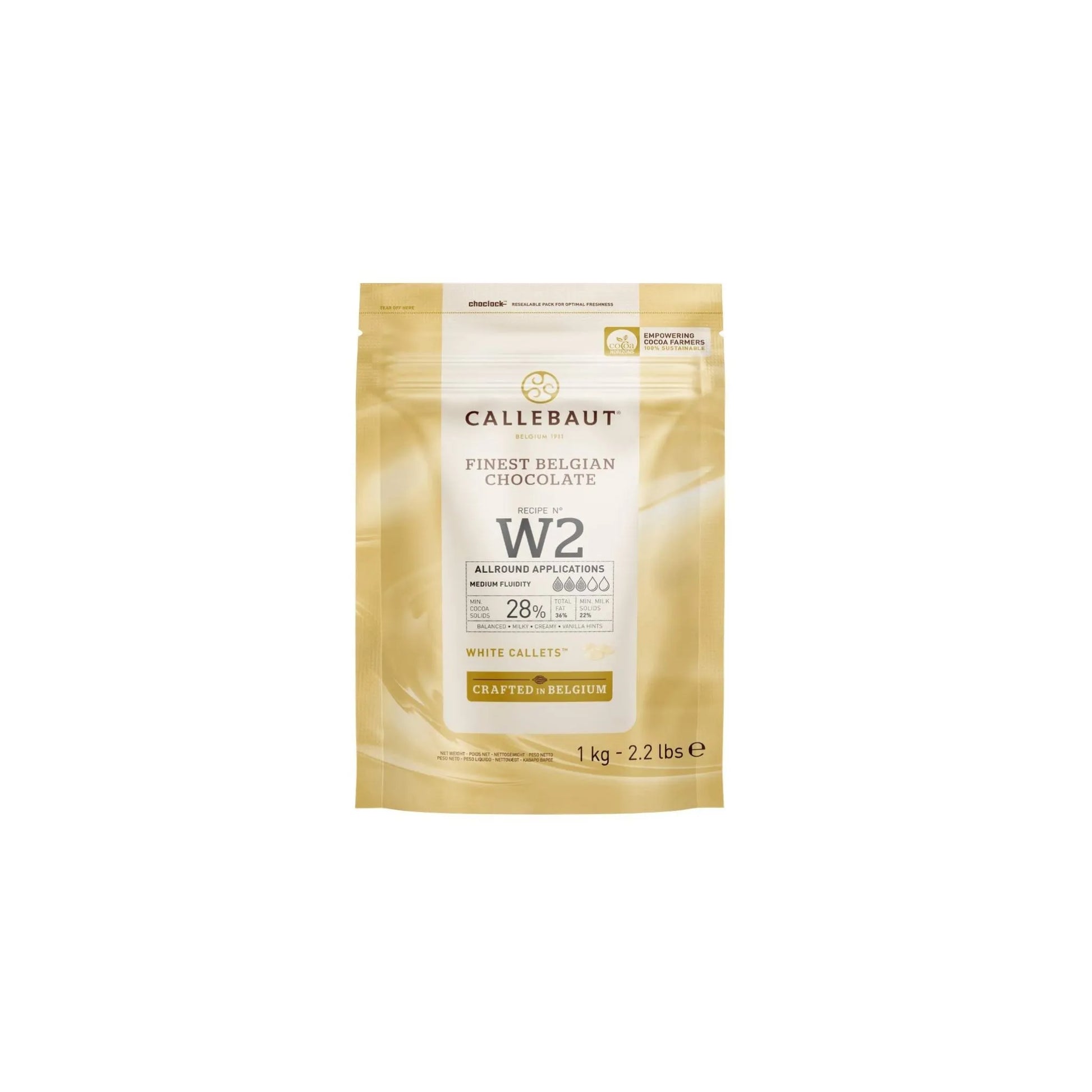 Callebaut White Couverture Chocolate Callets 1kg Belgian Baking Chocolate