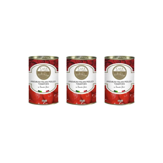 Casa De Campo Premium Italian Peeled Plum Tomatoes in Tomato Juice 400 g (Pack of 3)