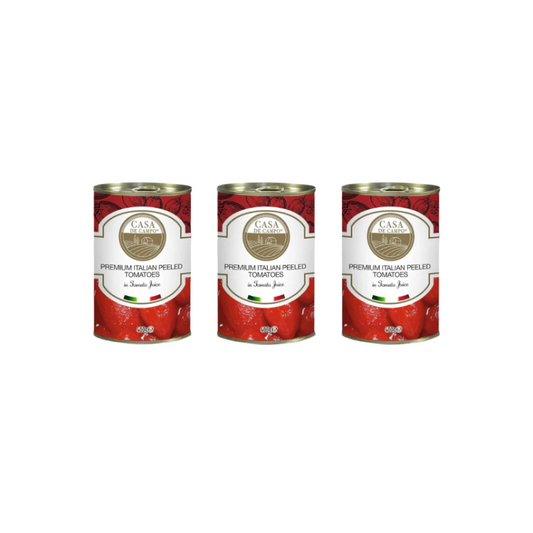 Casa De Campo Premium Italian Peeled Plum Tomatoes in Tomato Juice 400 g (Pack of 3)
