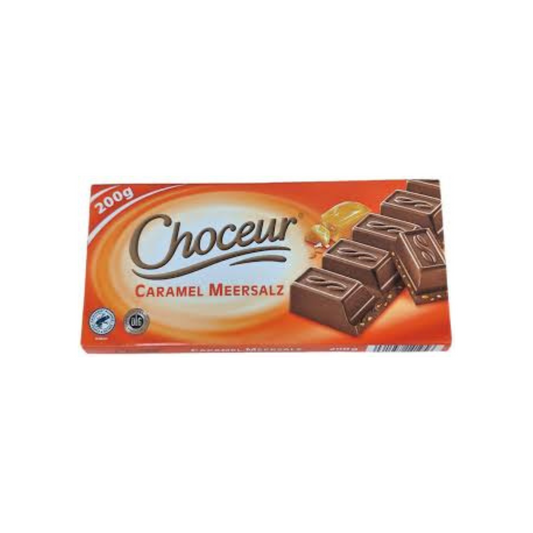 Choceur Rahm Mandel- Caramel Meersalz, Milk Chocolate, with Salted Caramel 200g 