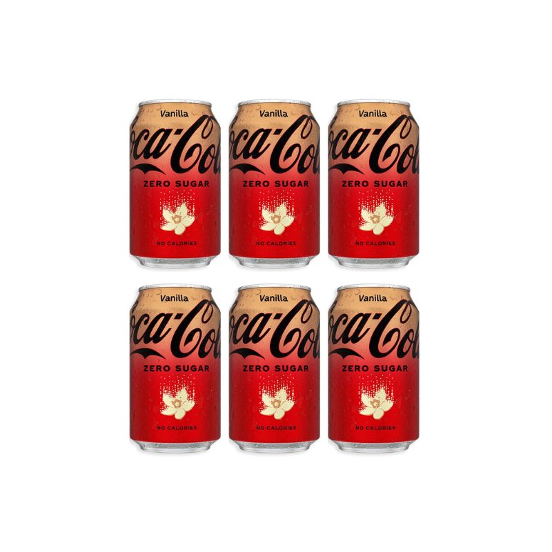 Coca Cola Vanilla Zero Sugar Drink Imported 330ml (Imported) - (Pack of 6)