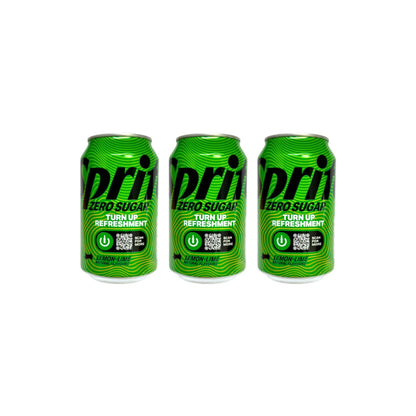 Pack of Sprite Zero Sugar cans arranged in a row