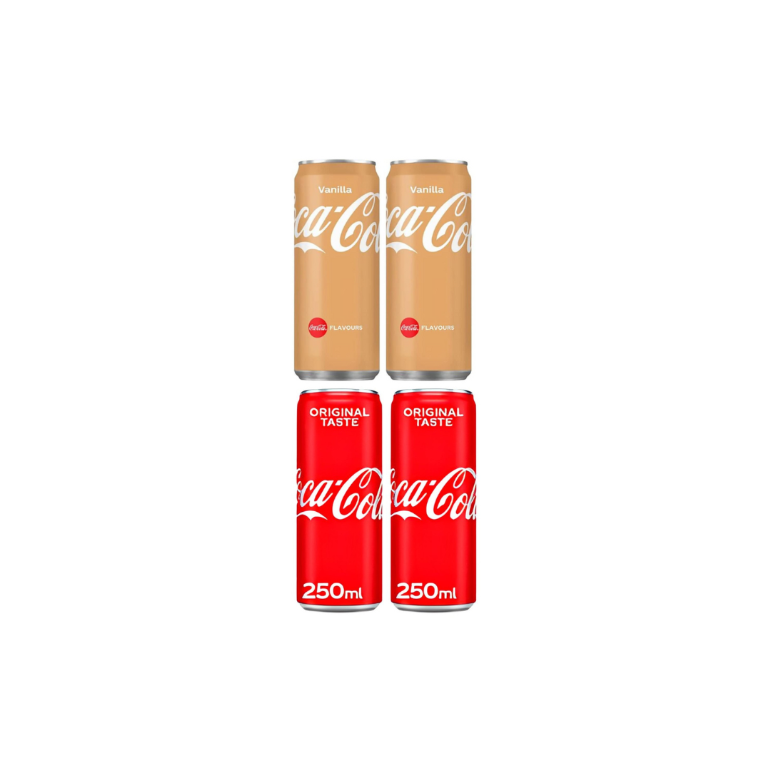 Coca Cola Original 250ML (imported)(Pack of 2) + Coca-Cola Vanilla Drink Imported 320 ml Price (Imported) - Combo [Pack of 2]
