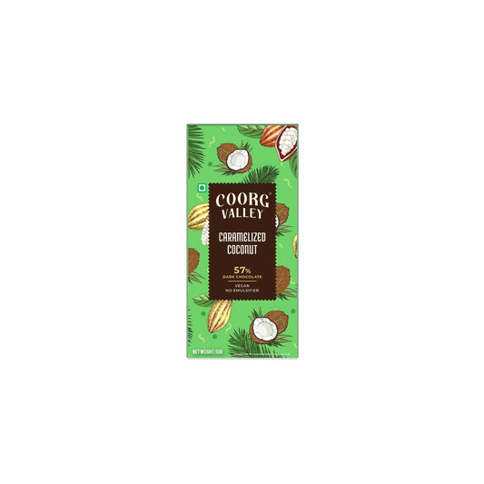 Coorg Valley Caramelized Coconut Dark Chocolate 50g