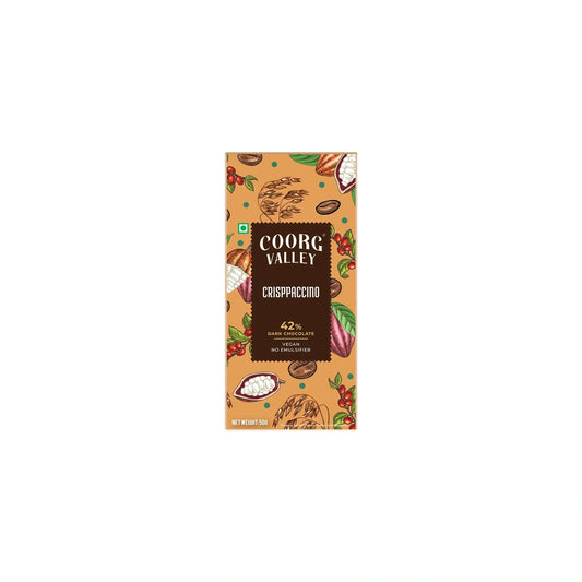 Coorg Valley Crisppaccino Coconut Dark Chocolate 50g