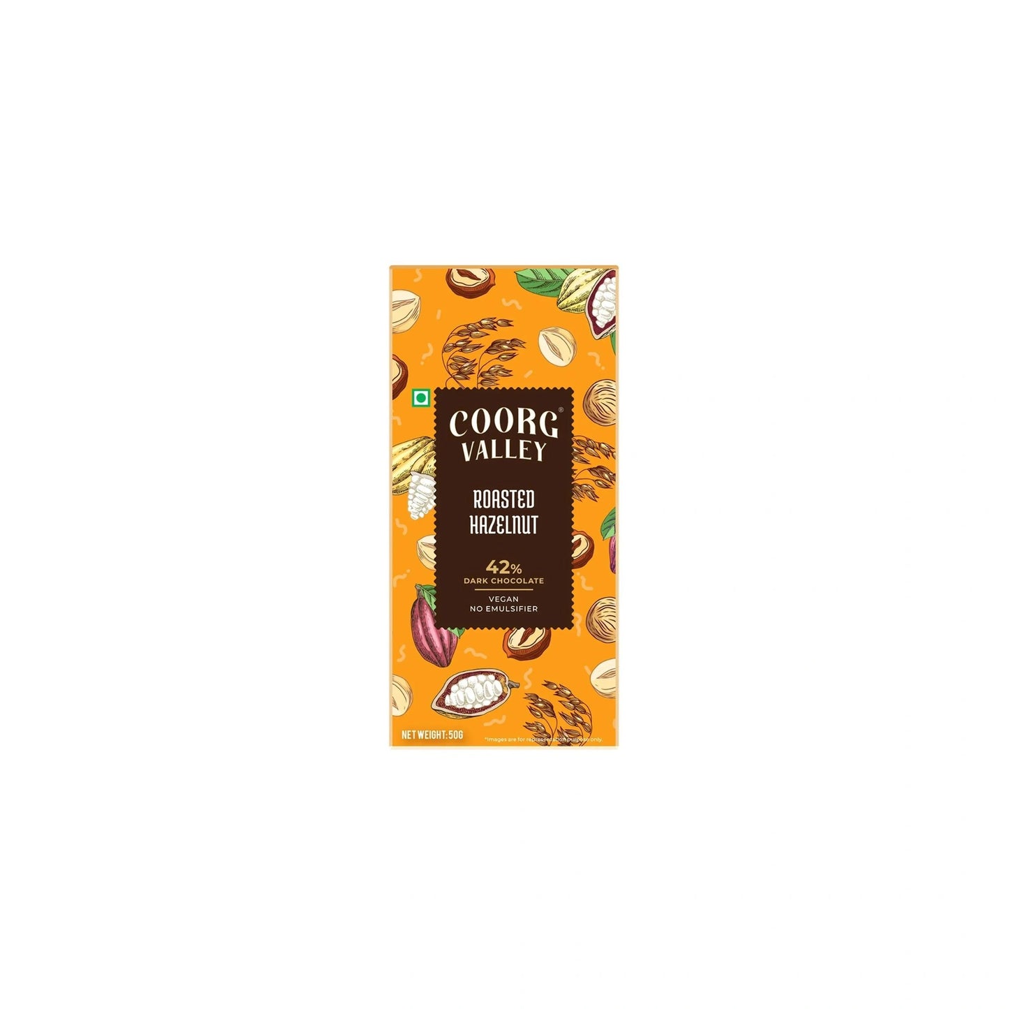 Coorg Valley Roasted Hazelnut Dark Chocolate 50g