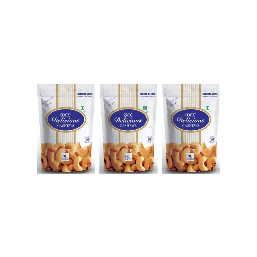 DCC DELICIOUS Cashew Roasted & Salted, 200G (Pack of 3) 