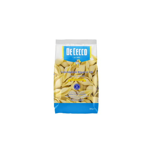 DE CECCO PASTA  Conchiglioni Rigati° 126 500g Luckystore