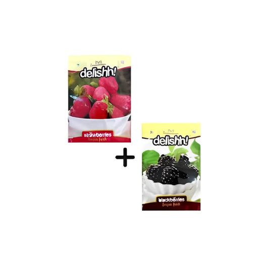 Delishh Strawberries + Blackberries, Frozen Fresh Combo Pack. 1kg