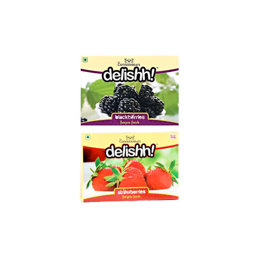 Delishh Strawberries Frozen Fresh 500g + Delishh Blackberries Frozen Fresh 500g (Combo Pack)