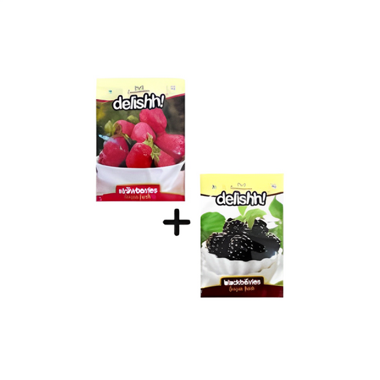 Delishh Strawberries + Blackberries, Frozen Fresh Combo Pack. 1kg