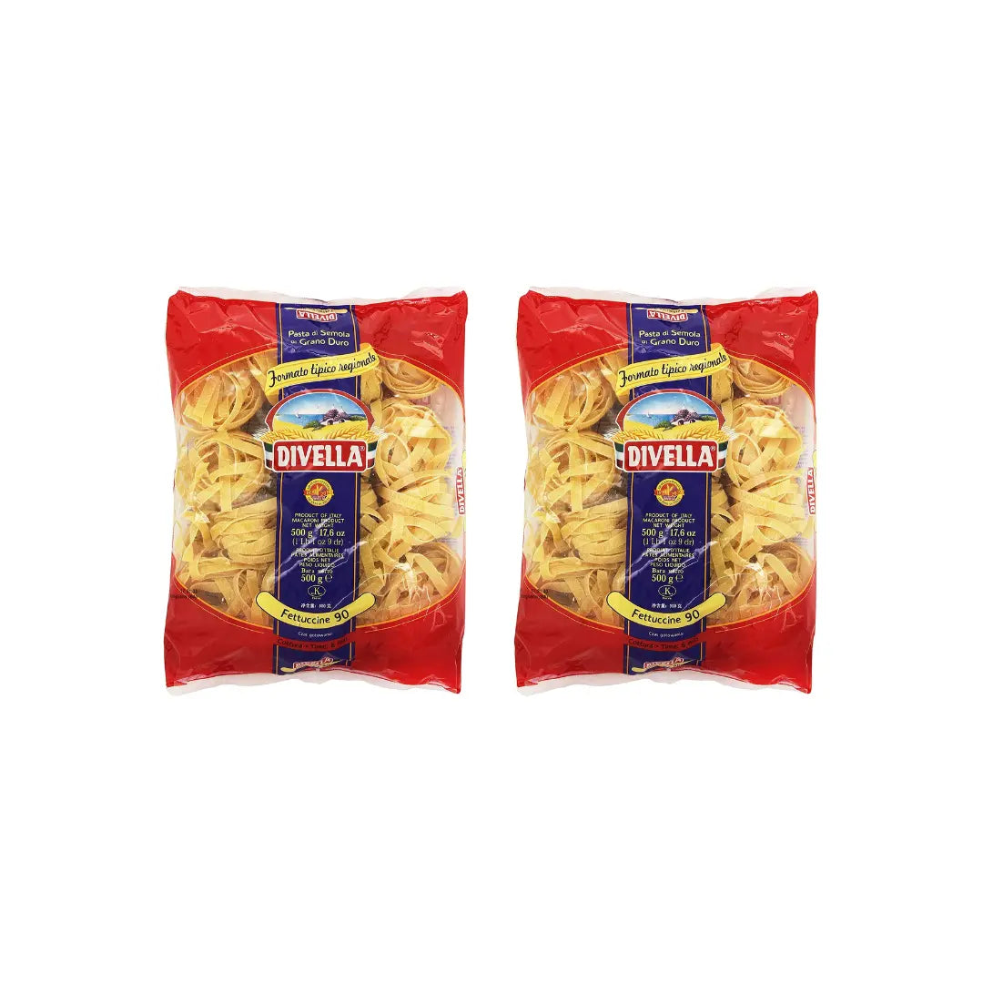 Divella Fettuccine 90 Pasta 500g (Pack of 2) 