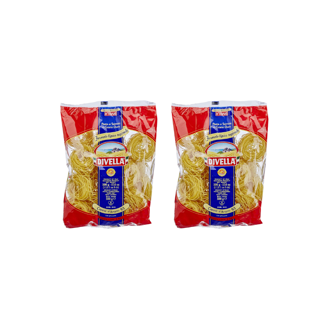 Divella Capelli d' Angelo 93 Pasta 500g (Pack of 2)