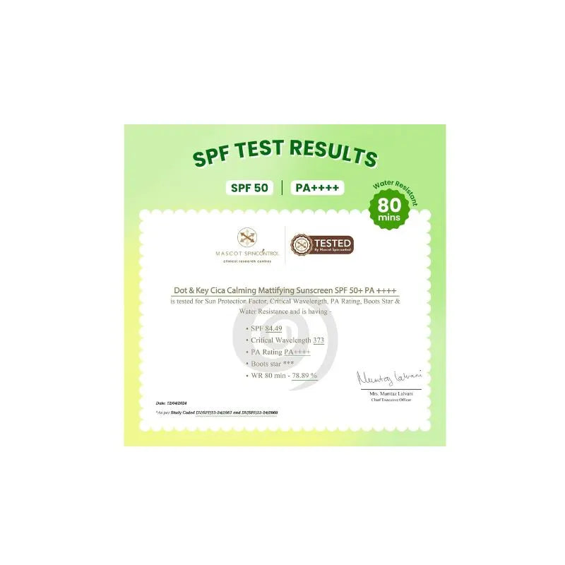 Dot & Key CICA Calming Mattifying Sunscreen 50g