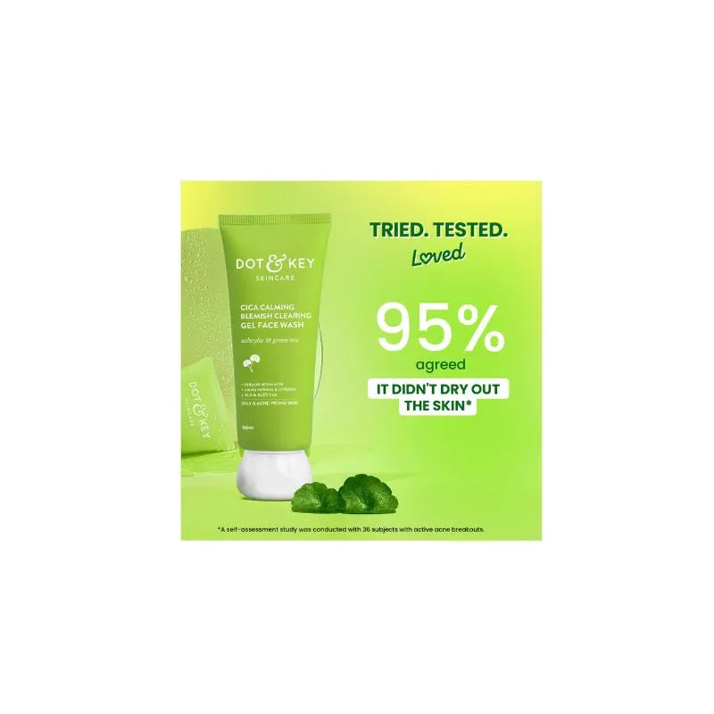 Dot & Key CICA Face Wash for Acne Prone Skin, 100ml (Pack of 2)