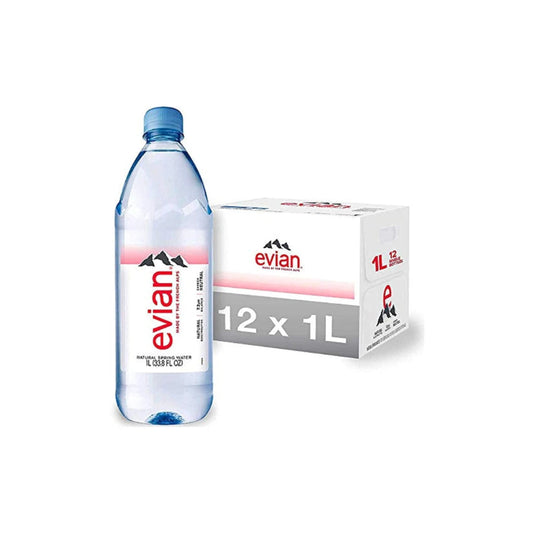 Evian Water Bottle 1L Pack of 12 – Imported Natural Spring Water
