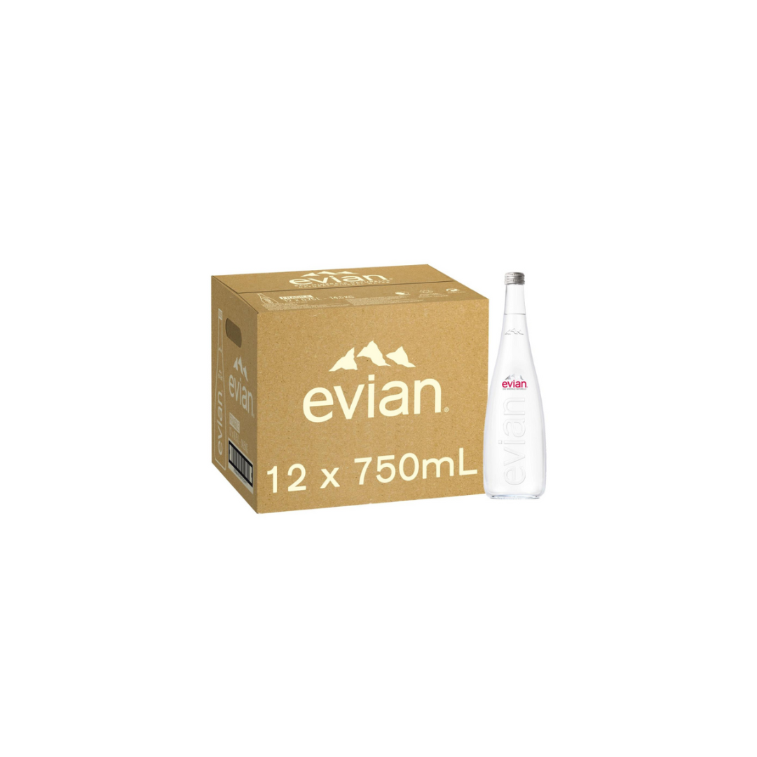 Buy Evian Natural Mineral Spring Glass Water Bottle