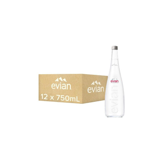Evian Natural Mineral Water Bottle, 12 x 750ml
