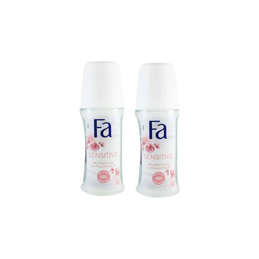 FA Sensitive White Musk Scent,Anti-Perspirant Roll On 50ml (Pack of 2)