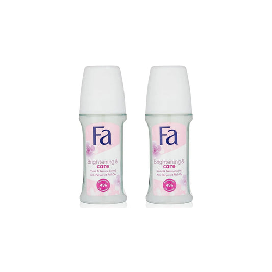Fa Brightening & Care Roll-On Deodorant – Violet & Jasmine Scent, 50ml (Pack of 2)