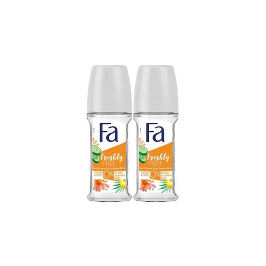 Fa Freshly Free Roll-On Deodorant – 0% Alcohol, 50ml (Pack of 2)