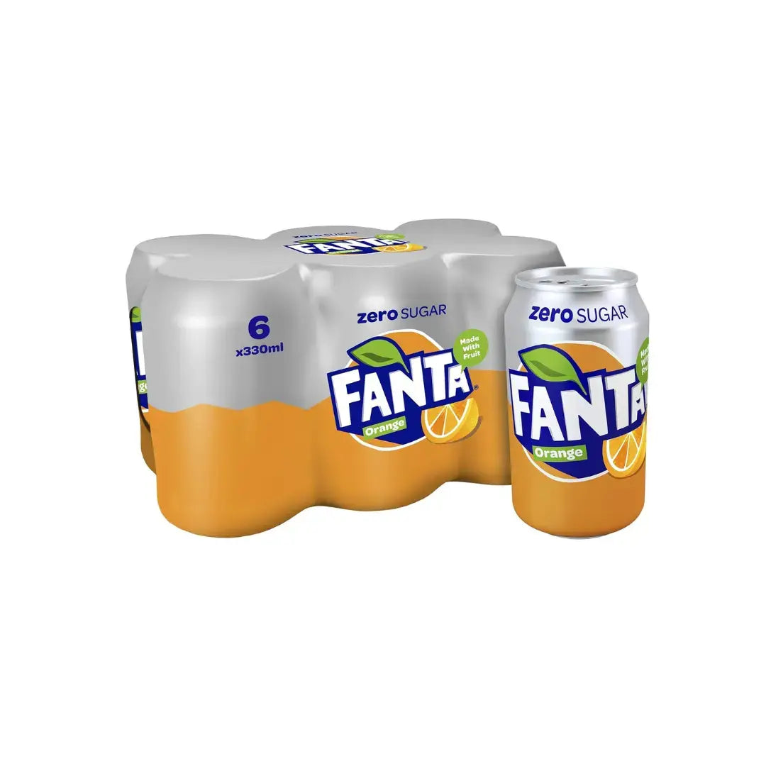 Fanta Zero Sugar 330ml – Imported Sugar-Free Orange Soft Drink