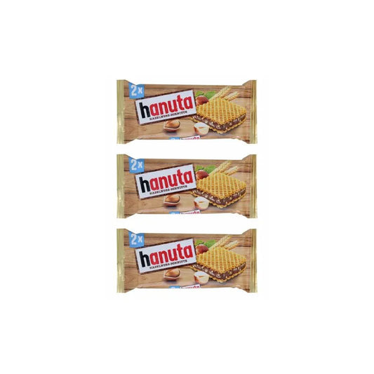 Ferrero Hanuta Hazelnut Chocolate | Hazelnuss Schnitte Bar 44g (Pack of 3)