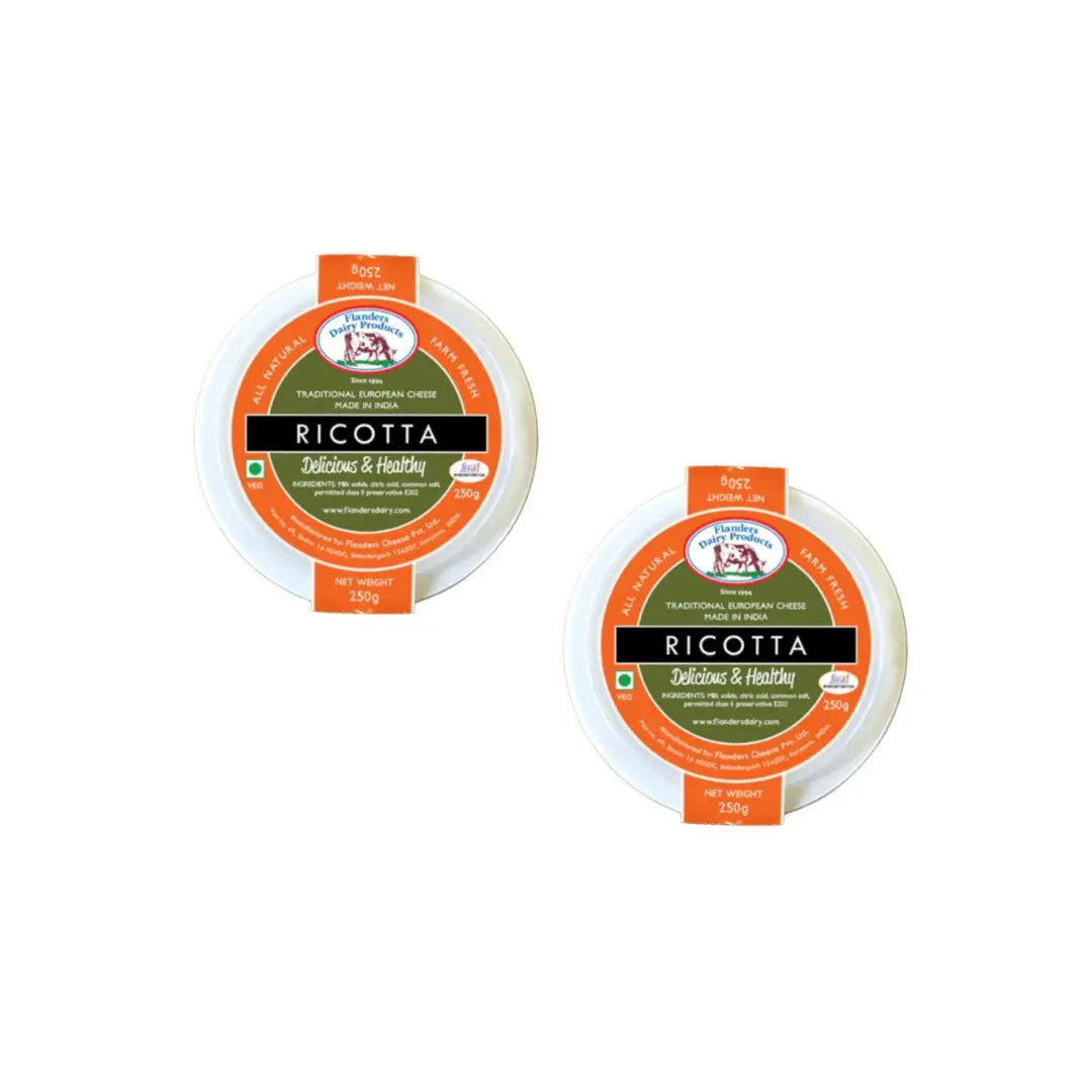 250g Ricotta Flanders Ricotta Cheese 250g (Pack of 2) - Fresh Creamy Ricotta