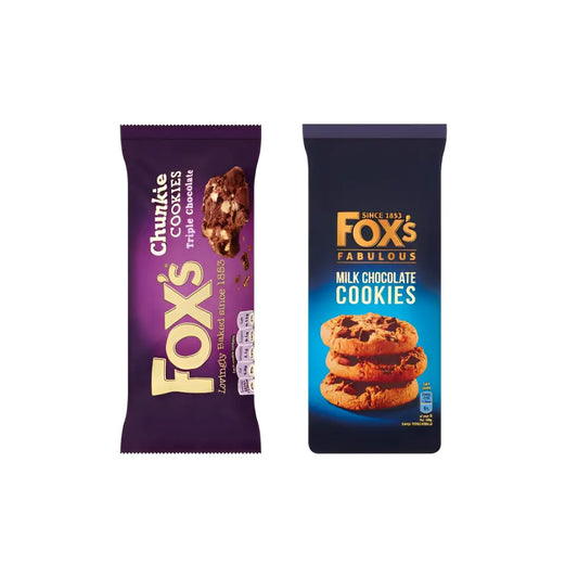 Fox's Chocolate Cookies Combo Pack – Triple Chocolate Cookies 180g + Fabulous Milk Chocolate Cookies 180g