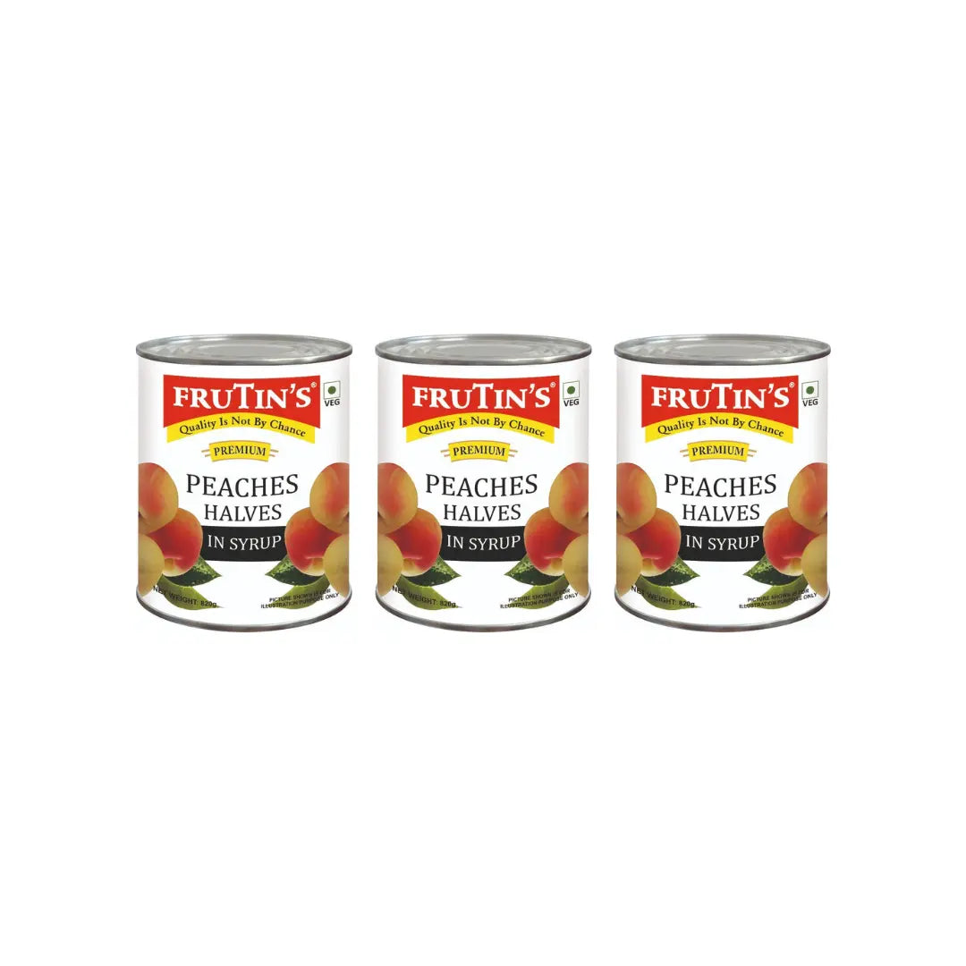 Frutin's Peach Halves in syrup 820g (Pack of 3)