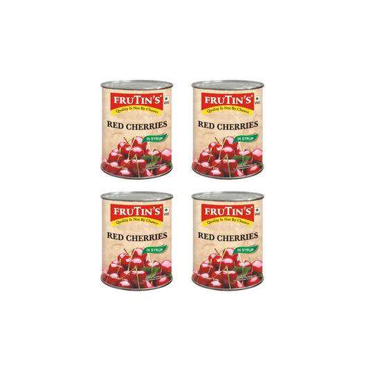Frutin's Red Cherries in Syrup 830 gm Can (Pack of 4)
