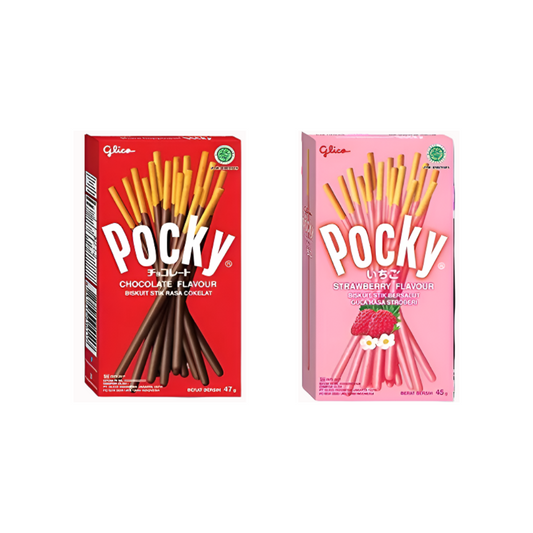 Glico Pocky Double Choco sticks 47g + Glico Pocky Strawberry Flavour Sticks 47g (Combo Pack) 