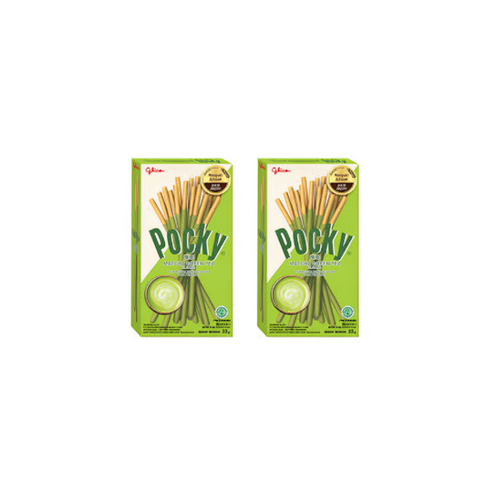Glico Pocky Matcha Green Tea Cream Covered Biscuit Sticks, 47g (Pack of 2) – Matcha Pocky Sticks with Glico Green Tea Cream