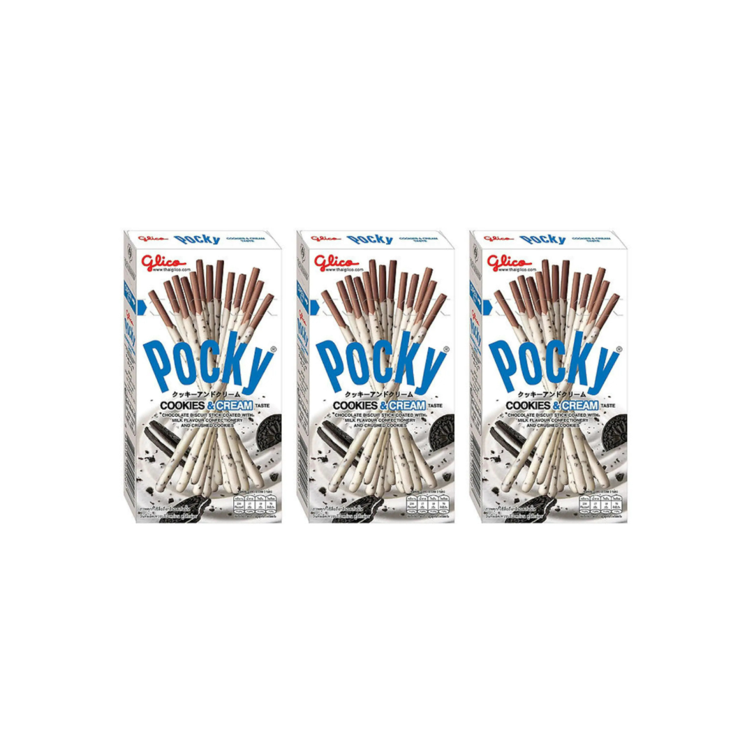 Glico Pocky Cookies & Cream Sticks 47g (Pack of 3)