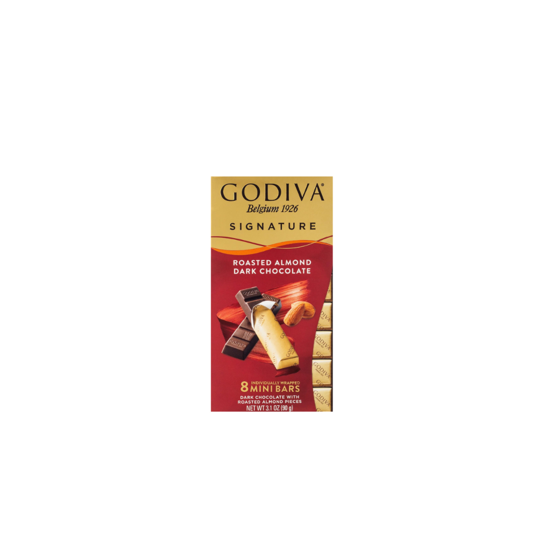Godiva Signature Roasted Almond Dark Chocolate 8 Mini Bars 90g